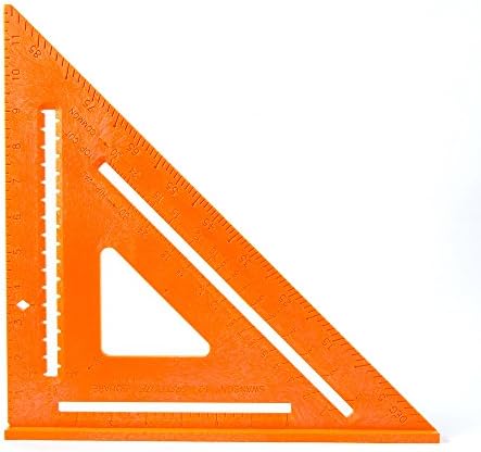 Swanson Tool Co T0701 12 inch Orange Composite Speedlite Speed Square Layout Tool, made of High Impact Polystyrene