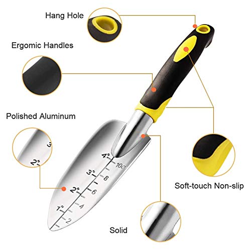 Sxbbsmc Garden Trowel, Hand Shovel, 2 Piece Cast-Aluminum Heavy Duty With Soft Rubber Handle Gardening Tools, Small Hand Tools For Weeding, Transplanting, Digging #TOP1