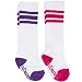 juDanzy knee high tube socks for boys, girls, baby, toddler & child (4-6 Years, Hot Pink & Purple)