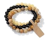 WEIZAIJY Pulsera de piedras naturales auténticas hechas a mano (Imagen Jasper&Onyx negro&Jade amarillo)