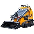 MS480T Mini Skid Steer Track Loader, Triple-Pump Triple-Valve System, with 23 HP RATO Gas Engine, Triangle Track Stand On Skid Steer Loader Machine, Includes Delivery/Unloading Service