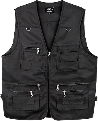 Mens Fishing Vest Lightweight Multi Pocket Utility Gilet with Zipped Pockets D Rings, Outdoor Waistcoat for Anglers, Hiking and Travel