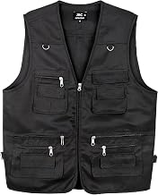 Mens Fishing Vest Lightweight Multi Pocket Utility Gilet with Zipped Pockets D Rings, Outdoor Waistcoat for Anglers, Hiking and Travel