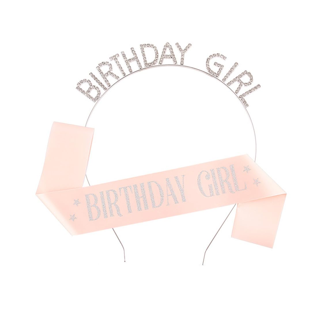 Set Corona E Fascia Compleanno Ragazza - Tiara Con Strass E Cintura Birthday Girl - Decorazioni Festa - Foto 4