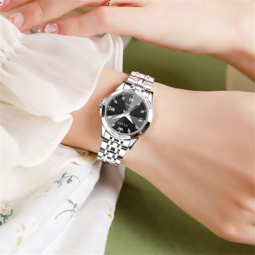 Image of OLEVS Womens Watches Automatic Luxury Dress Ladies Watch Ceramic Strap Rose Gold Self Winding Female Wrist Watch