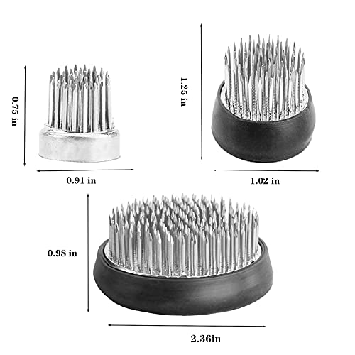 Round Flower Arrangers, 3 Pieces Flower Frog Fixed Tools Japanese Flower Holder Floral Arrangement Pin Holder For Flower Arrangement, Fixation And Decoration (Silver, 0.91 Inch, 1.02 Inch, 2.36 Inch) #TOP4