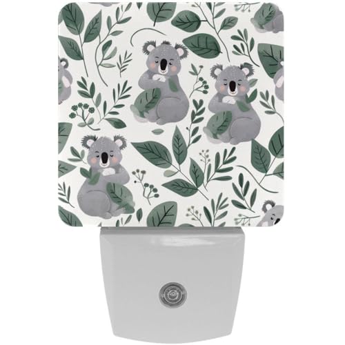 Luz nocturna LED Koalas Leaves para niños con sensor