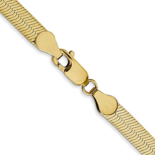 IceCarats 14K Solid Yellow Gold 5mm Herringbone Chain Necklace3