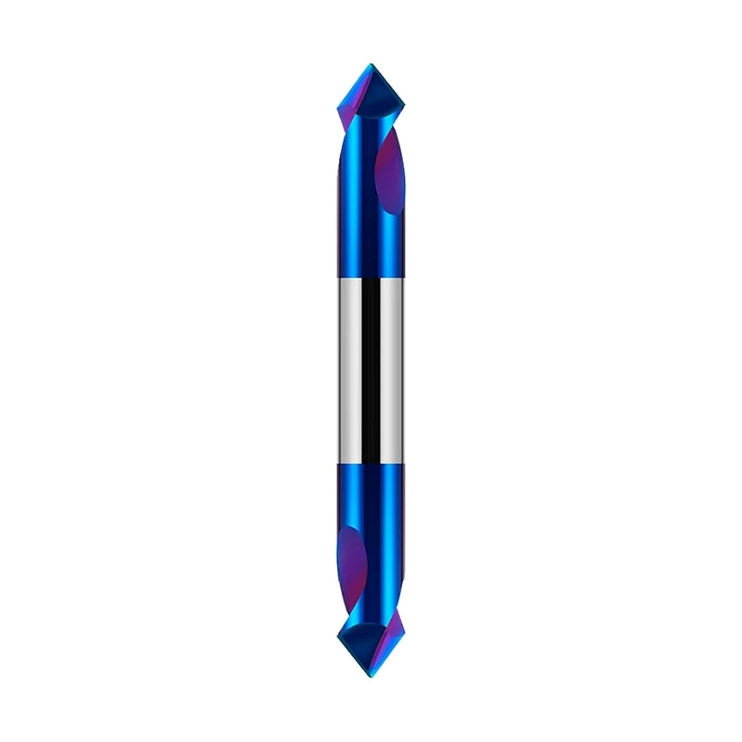 1PC Two Headed Carbide Spotting Drill Bit 90 Degrees Coated Tungsten Bits For Stianless Steel (8x8x75x90DEG, Blue Coated)