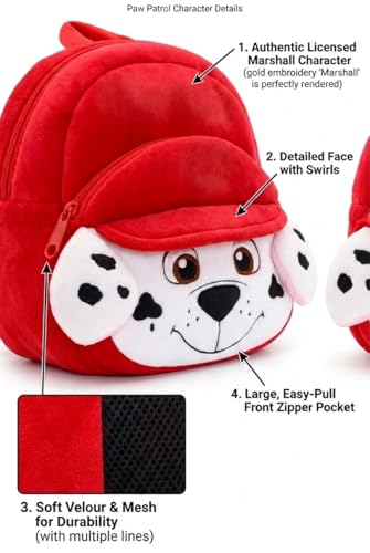 Image of Cartoon Plush Kids School Bag 2-6 Years | Soft Toy Backpack for Boys & Girls | Toddler Nursery Preschool Bag | Lightweight Adjustable Straps