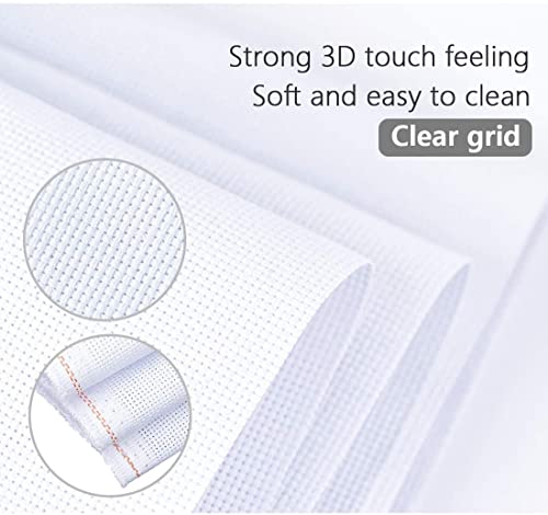 Image of Cross Stitch Aida Fabric 14 Count, 59 by 39 Inch Large Size, Classic Reserve Cross Stitch Aida Cloth for Home DIY Embroidery Decoration