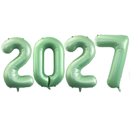 GOER Green 2027 Foil Number Balloons for 2027 New Year Eve Festival Party Supplies Graduation Decorations (42 Inch)
