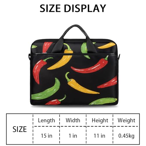 Bolsa para laptop con estampado de chiles coloridos 15 pulgadas miniatura 2