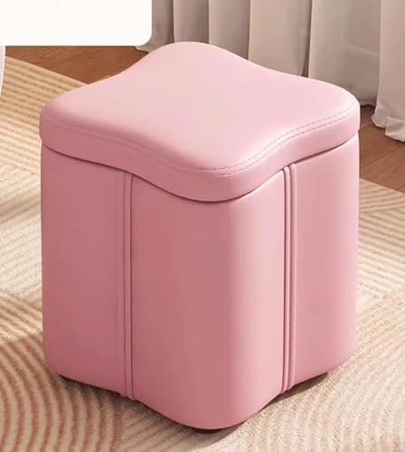 Tabouret cube ottoman rose pour salon et coffre à jouets - 2