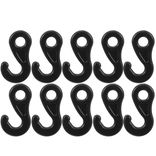 LIOOBO 10pcs Lightweight Camping Tent Rope Tighteners with Tent Fixed Outdoor Hooks, Sturdy Stainless Outdoor Hook for Stable Fixation and Wind Cushio