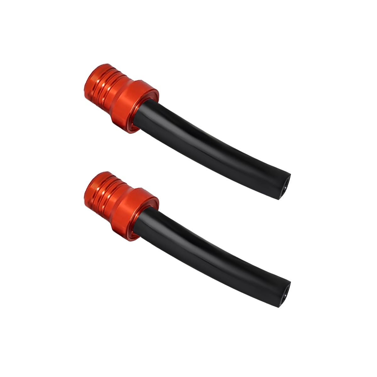 Ohleats 2PCS Breather Hose Gas Fuel Tank Cap, One Way Valve, Orange, Black Hose