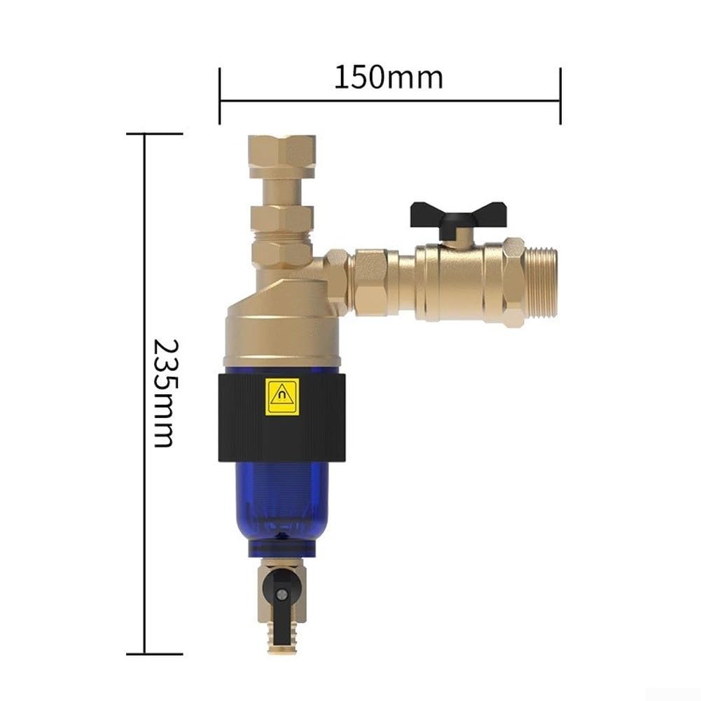 Filtro dell'acqua magnetico DN20 per caldaia – Filtro in acciaio inox rimuove ruggine e fango dai sistemi di riscaldamento a pavimento (argento)