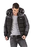 Cipo & Baxx CM182 - Chaqueta de invierno con capucha para hombre, Negro , S