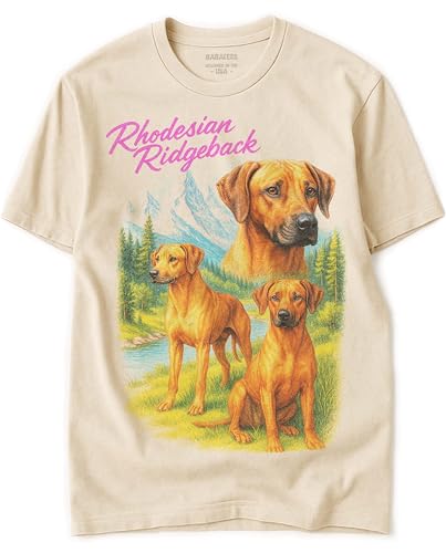 Rhodesian Ridgeback Vintage Tshirt for Dog Mom & Dad 100% Natural Undyed Cotton for Men & Women