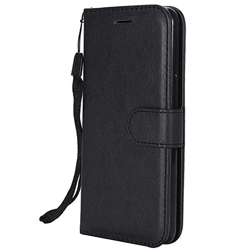 Lomogo Funda LG Q6 / Q6 Alpha / Q6 Plus, Funda de Cuero con Cartera para Tarjetas y Cierre Magnetico Soporte Plegable Carcasa Libro Antigolpes para LG Q6 - LOKTU23200 Negro