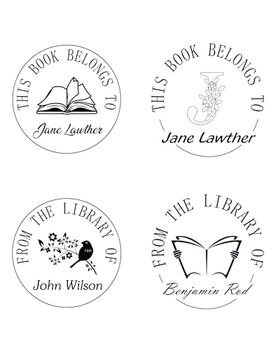 from The Library of Custom Self-Inking Stamp Personalized Library Stampâ€“YQBOOM Embosser Stamp - Round