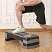 Dioche 78cm Fitness Step Platform, Non Slip Aerobic Exercise Pedal Stepper with 3 Adjustable Gears, for Home Gym Yoga Sports Fitness (Black Grey)