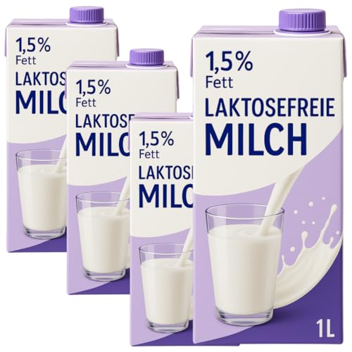Laktosefreie H-Milch 1 5% Fett haltbare Milch 1 L 4er Pack