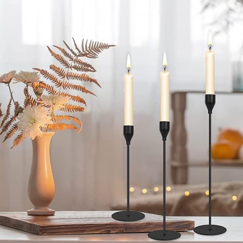 Candle Holders, Matte Black Candlestick Holders Candle Stands, Decorative Candlestick Holder, Set Of 3 Metal Candle Stand For Wedding Dinning Party, Fits 3/4 Inch Thick Candle & Led Candles #TOP5