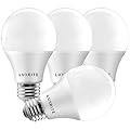 LUXRITE A19 LED Light Bulb 60W Equivalent, 5000K Bright White Dimmable, 800 Lumens, Standard LED Bulb 9W, E26 Base, Energy Star, Enclosed Fixture Rated, Perfect for Lamps and Home Lighting (4 Pack)