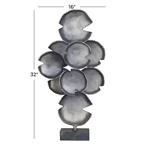 Cosmoliving By Cosmopolitan Aluminum Abstract Sculpture, 16" X 5" X 32", Gray #TOP2