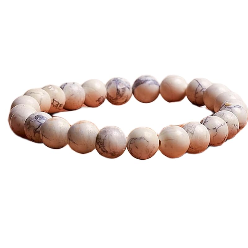 Bracelet extensible howlite 8mm : accessoire zen pour vos séances de yoga et de méditation