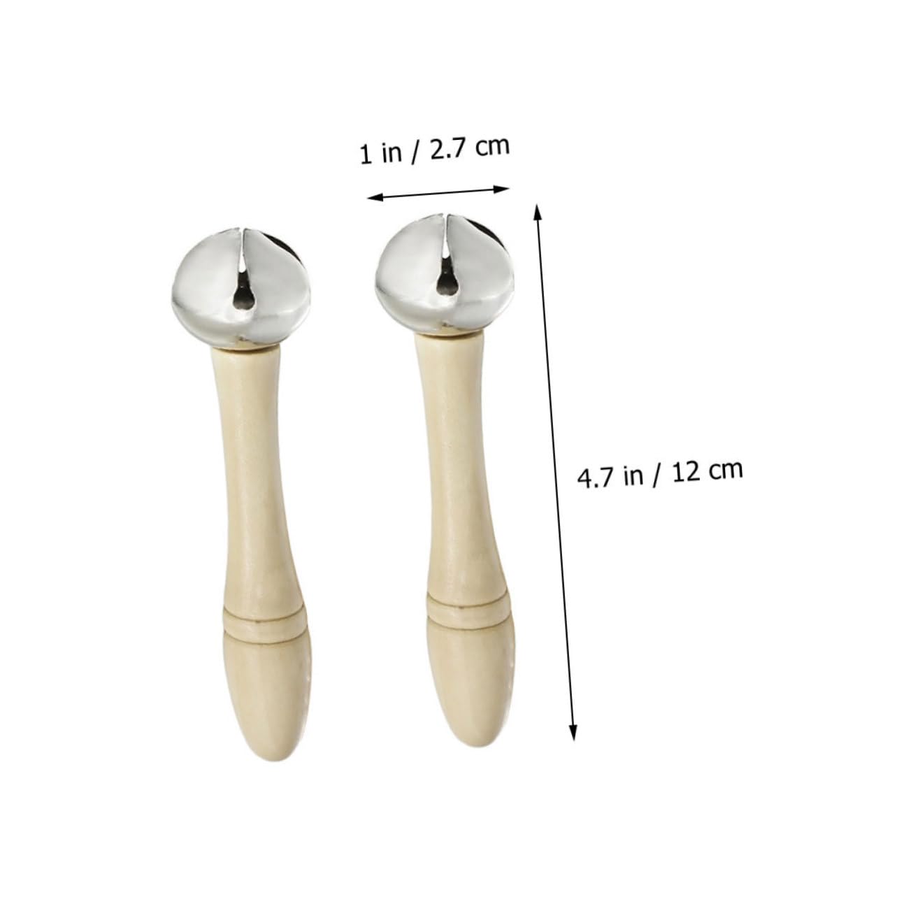 Yardwe 4pcs Hand Bells with Handles Musical Rhythm Instrument for Beginners for Dance Parties and Music Education Exceptional Sound and Easy to Learn