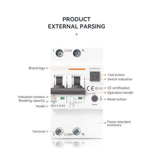 Disyuntor automático contra sobrecorriente 40A 4P para cuadros trifásicos 3