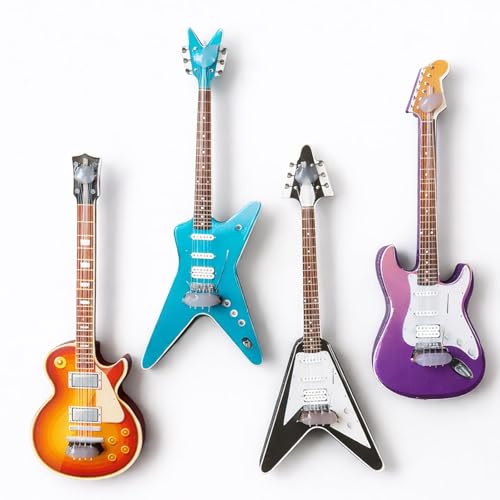 4 Imánes de Guitarra de Madera Miniatura para Refrigerador miniatura 1