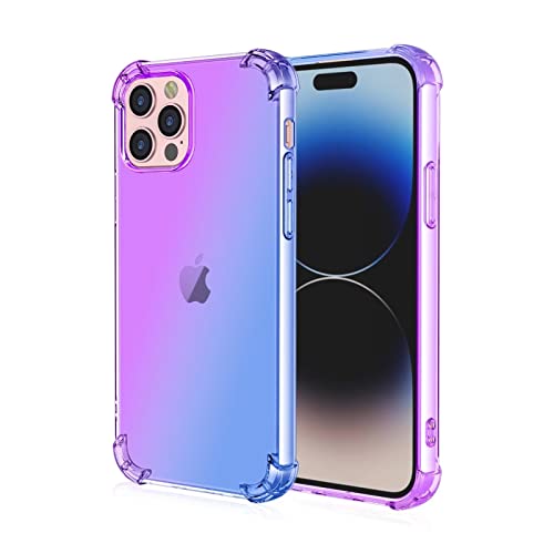 EASSGU Funda para TCL 40R 5G (6.6' Inches), Carcasa Protectora de Color Degradado Transparente, Case para Teléfono Anticaída y Antiarañazos - Azul PúRpura