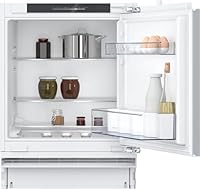 NEFF N50 KU1212FE0G Under Counter Fridge with Flat Hinge, Super Cooling Function, Wi-Fi Enabled, Safety Glass Shelves, 82 x 60cm, Integrated