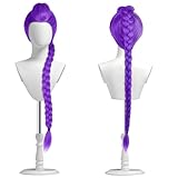 AUYAO Lila Kpop Cosplay Perücke für Kinder und Erwachsene Rumi Kostüm Perücke mit Haarnetz Huntrix Anime Demon Cosplay Kostüm Lang Perücken Zöpfe Perücken für Roleplay Karneval Halloween Party (Rumi)
