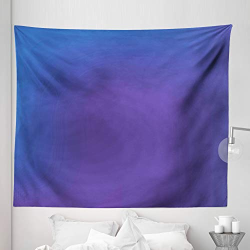 Ambesonne Indigo Tapestry King Size, Ombre Vivid Colored Image with