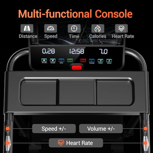 Image of LONTEK Treadmills for Home with 15% Incline & Led Screen, 7-Layer Shock-Absorbing Foldable Treadmill with Handle Bar Up to 400lbs Capacity, 3.0HP Quiet Walking Pad Treadmill 0.6-7.5MPH