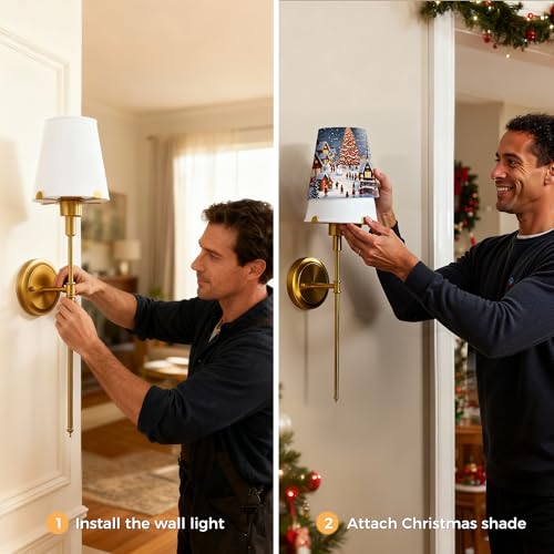 Image of DORESshop Vintage Gold Battery Operated Wall Sconce, 24.6in, 2P