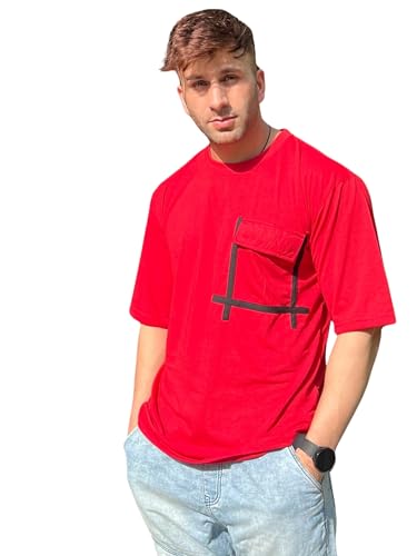 Image of GRITSTONES Men Half Sleeve Pocket Cotton Blend T-Shirt