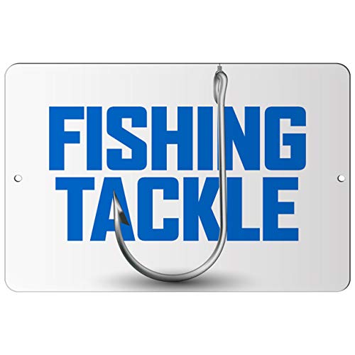 Makoroni - Fishing Tackle Fish Fishing 12x18 inc Aluminum Decorative Wall Street Sign