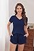 Ekouaer Womens Pajama Sets Summer Pjs Soft Short Sleeve Sleepwear Comfy Ruffle Pj Shorts Set Cute Lounge Sets with Pockets Dark Blue M