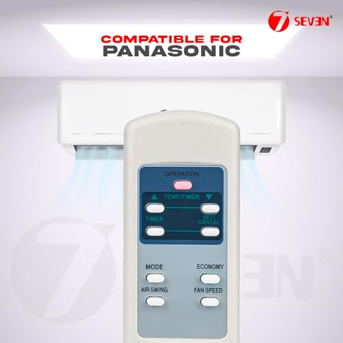 Image of 7SEVEN Compatible with Panasonic AC Remote Control 229 Model Suitable for 1 1.5 2 Ton Spilt and Window Air Conditioner - Match Key by Key Exactly with Existing Remote Function
