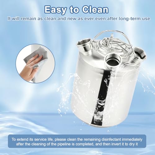 10L Bierleitung Reinigungsbehälter – 3-fach Reinigungsfass für Zapfanlagen – Kompatibel mit A-, S-, G-Kupplung – Edelstahlbehälter für gleichzeitige Reinigung von 3 Leitungen (A/S/G nicht enthalten)