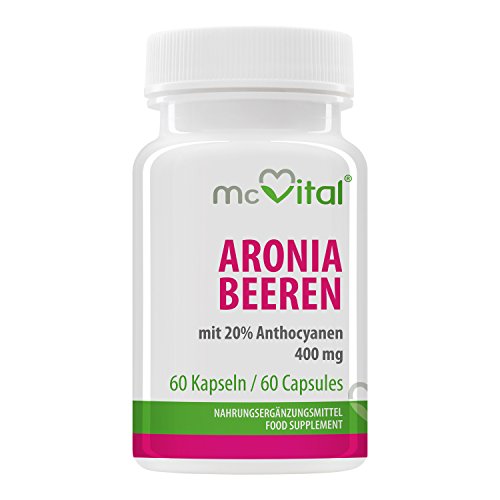 McVital Aronia Beeren 400 mg • 60 Kapseln • Mit 20% Anthocyanen • Starkes Antioxidans • Zellschutz Cover
