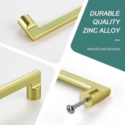 AVICCI 10 Pack Cabinet Pulls 10 Pack 12.6"/320mm Brushed Gold Kitchen Cabinet Handles Modern Pulls for Dresser Drawers,Cabinet Hardware Cabinet pulls by AVICCI - Used condition - Image 3
