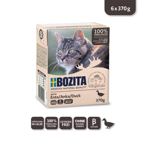 Bozita Katzenfutter Häppchen in Gelee mit Ente Multibox
