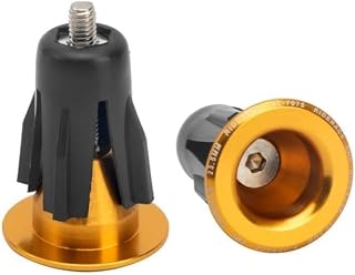 Aluminium Alloy Bike Handlebar End, 22-24mm Bar Ends for Bicycle Handlebars, Lightweight Anti-Slip Grips Covers for Road MTB Cycling Accessories(gold)