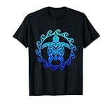 Ocean Blue Tribal Hawaiian Sea Turtle T-shirt